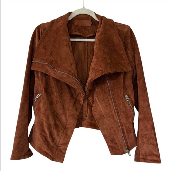 blank-nyc Jackets & Blazers - Blank Nyc Brown Faux Suede Moto Jacket